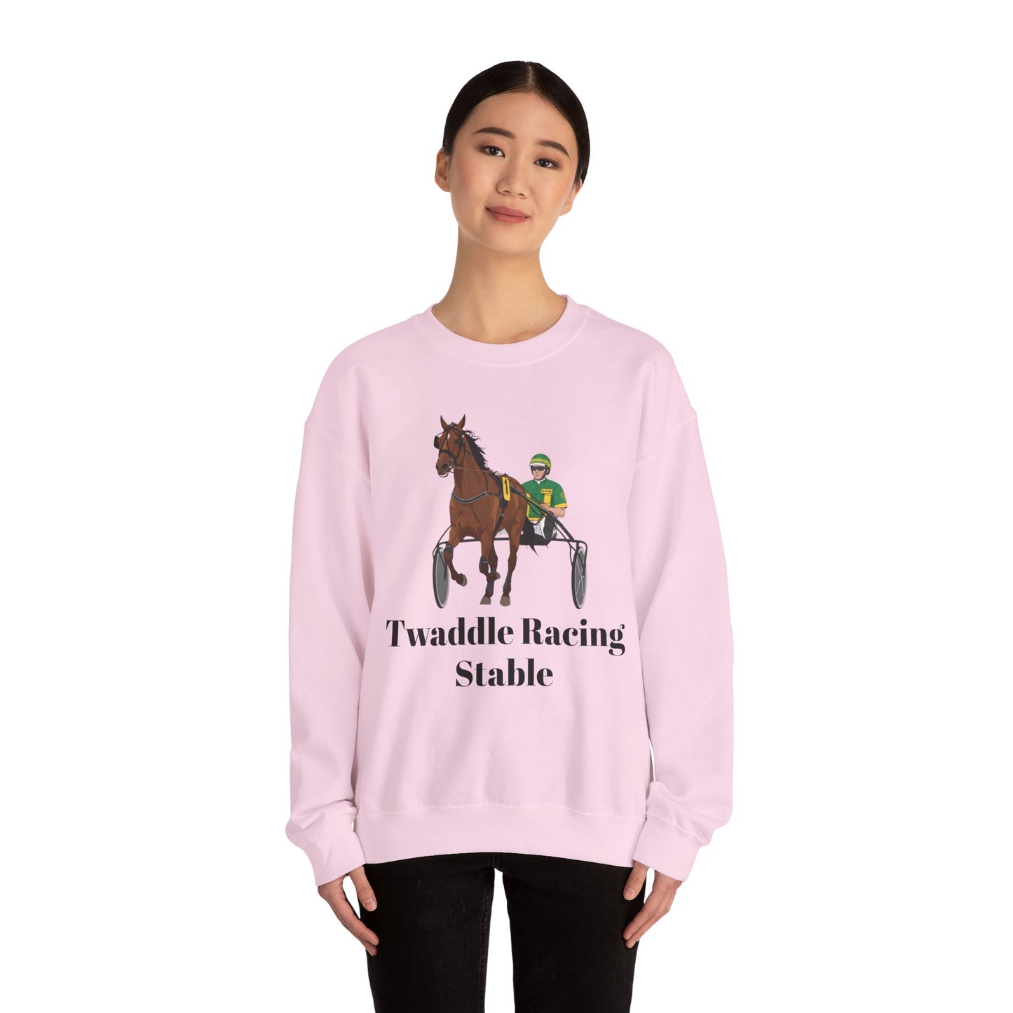 CUSTOM Harness Racing Crewneck Sweatshirt, Horse Racing. Standardbred. Sulky.