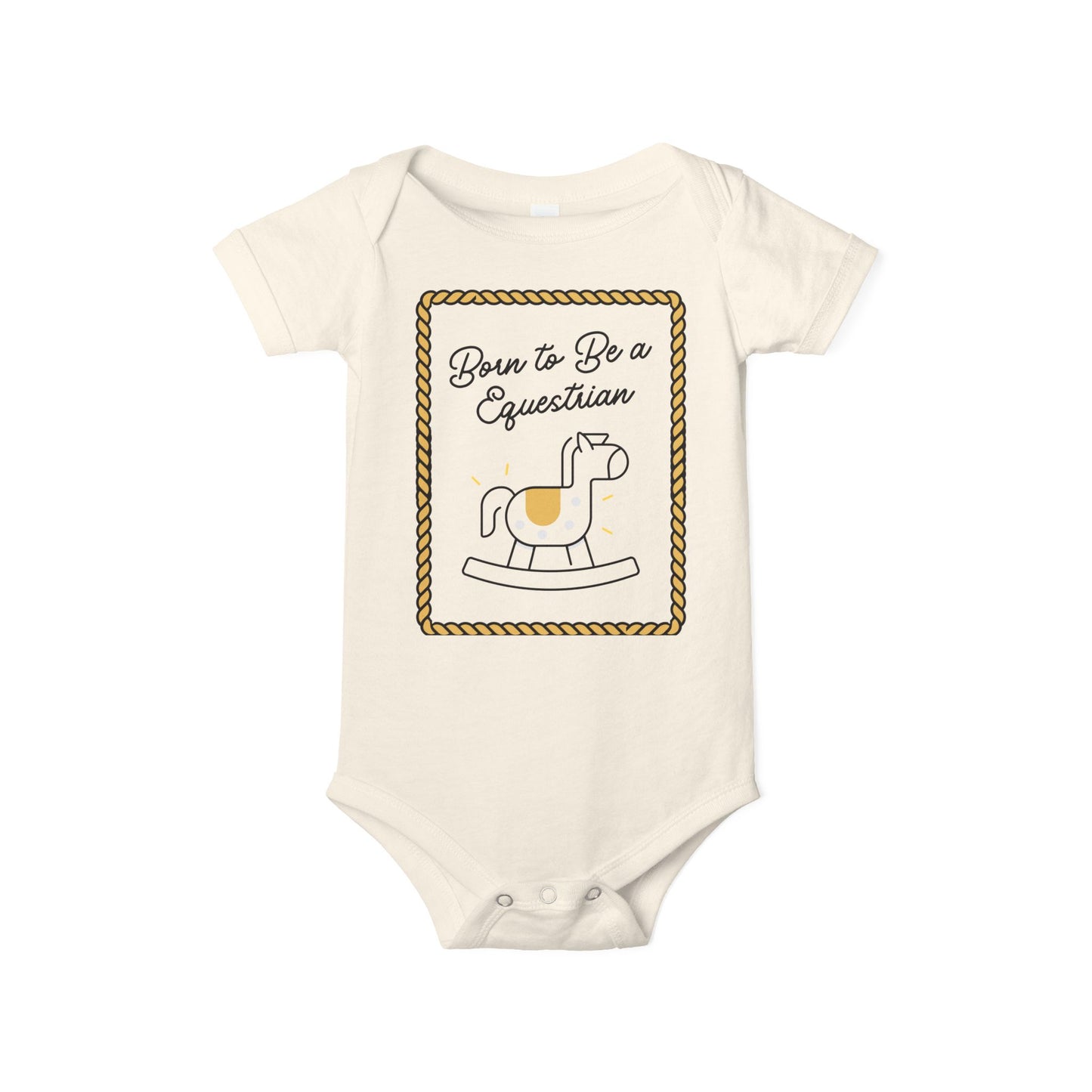 Born To Be An Equestrian. Baby Rider. Baby Equestrian. Horse Mom Infant Jersey One Piece