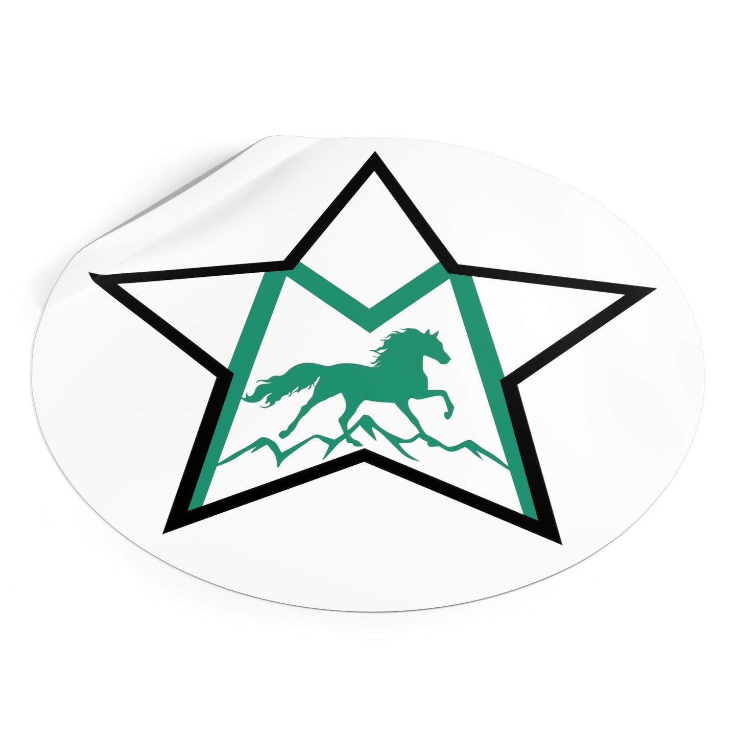 Morgan Sport Horse Round Vinyl Stickers - GREEN