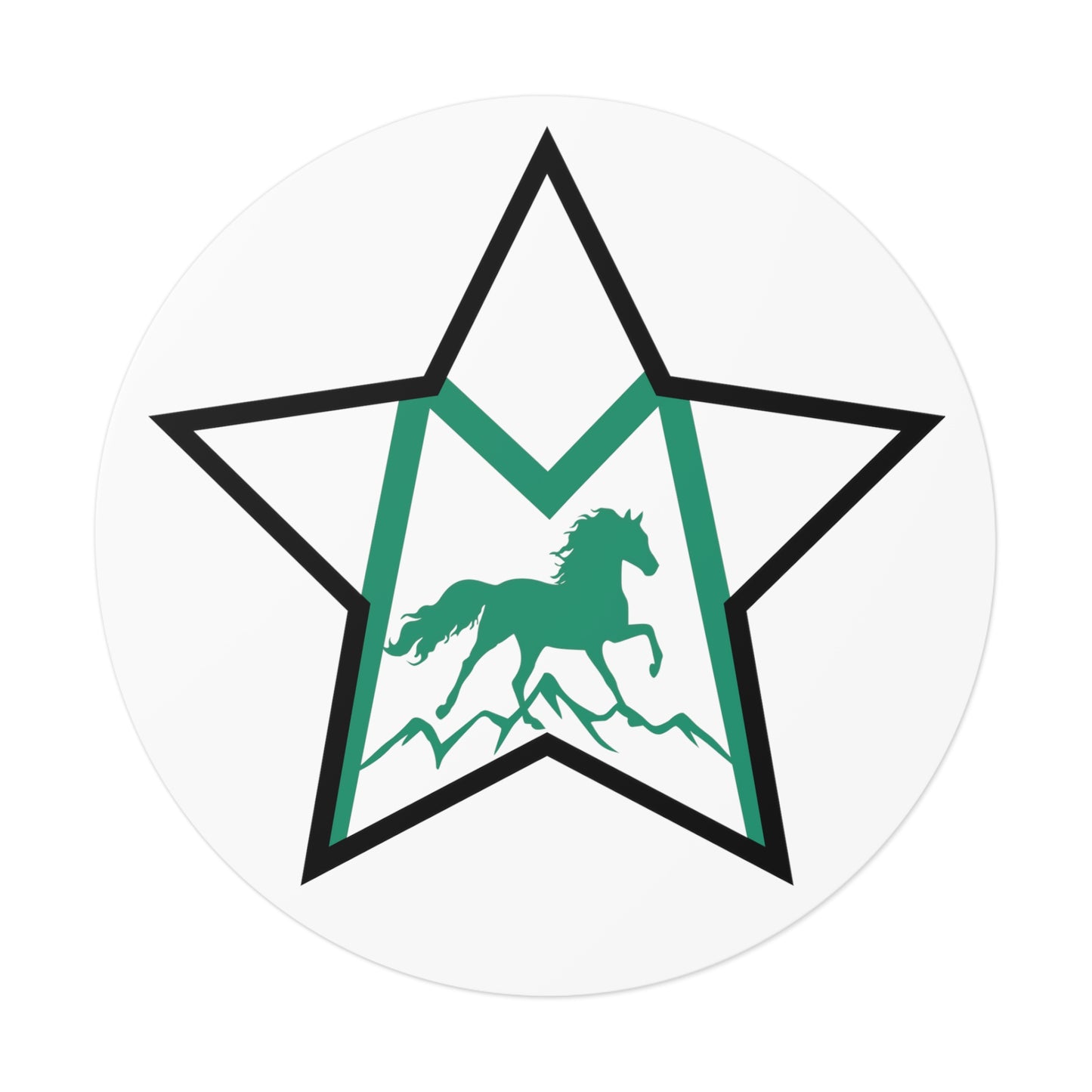 Morgan Sport Horse Round Vinyl Stickers - GREEN