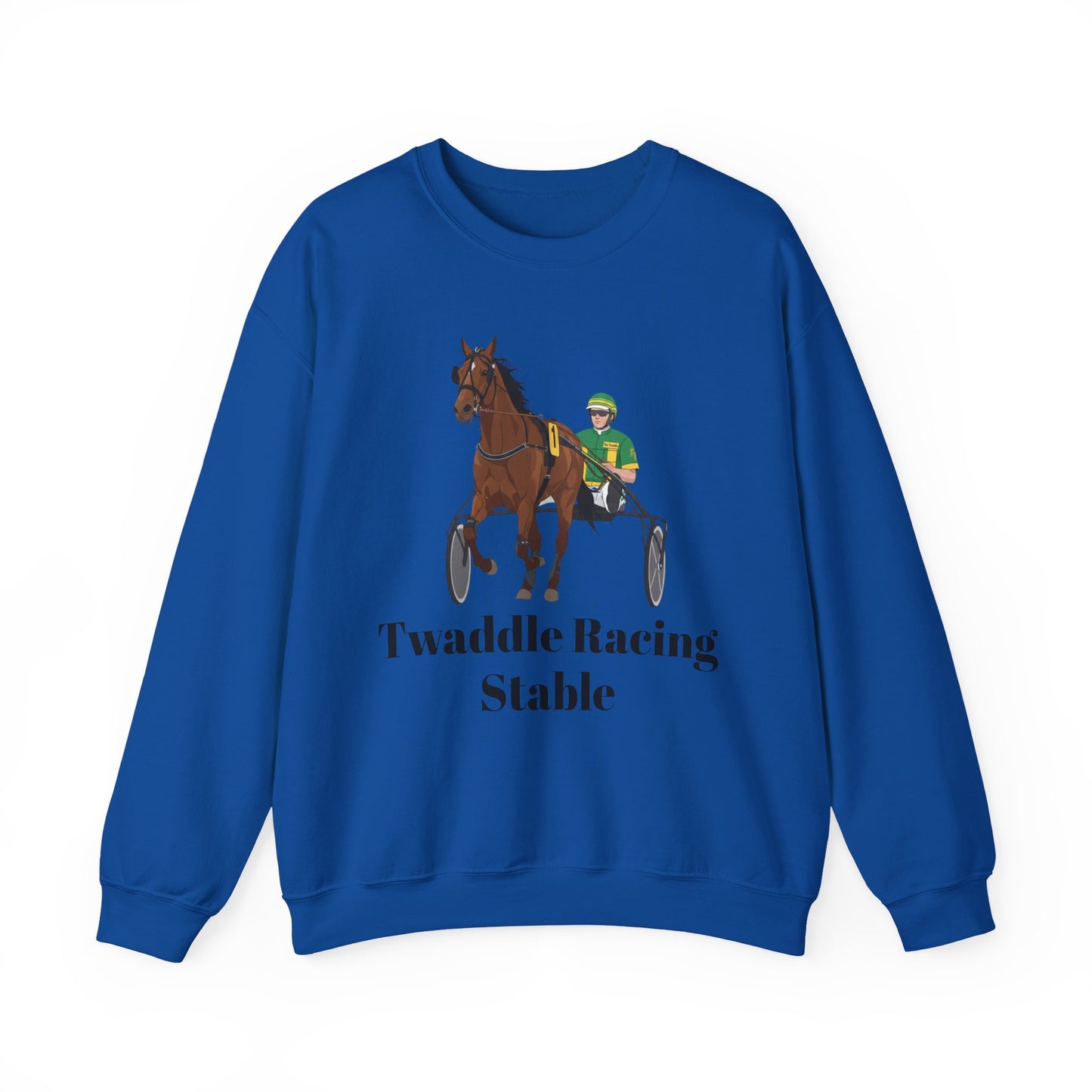 CUSTOM Harness Racing Crewneck Sweatshirt, Horse Racing. Standardbred. Sulky.