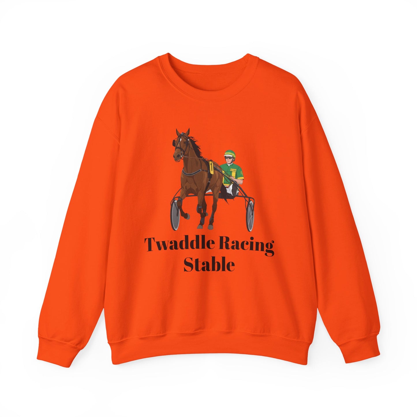 CUSTOM Harness Racing Crewneck Sweatshirt, Horse Racing. Standardbred. Sulky.