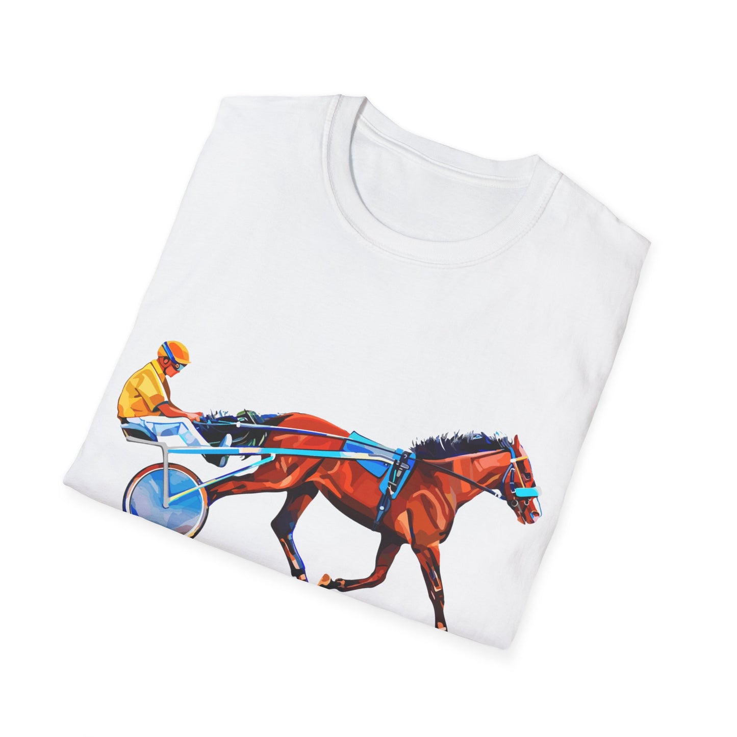 Feelin Pacey Unisex Softstyle T-Shirt. Harness Racing. Sulky. Standardbred. Harness Horse