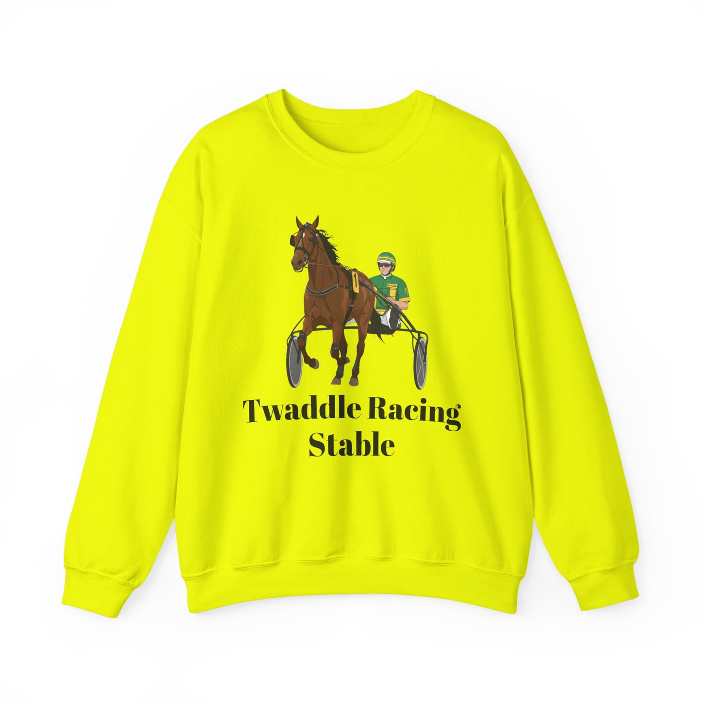 CUSTOM Harness Racing Crewneck Sweatshirt, Horse Racing. Standardbred. Sulky.