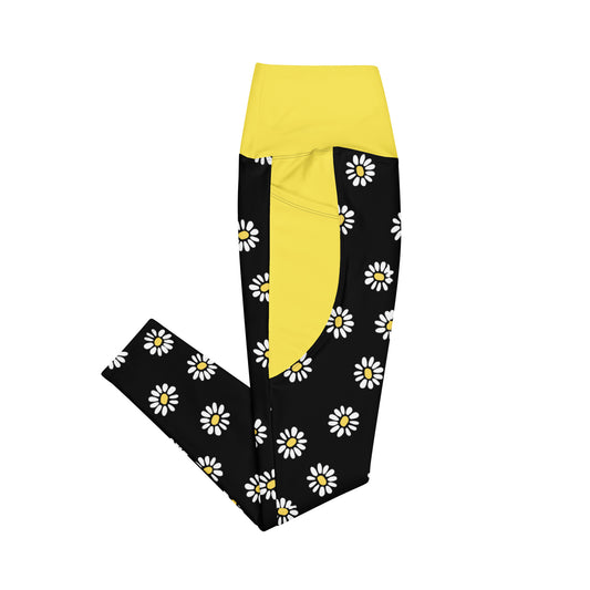 Daisy Flowers Riding Tights with pockets