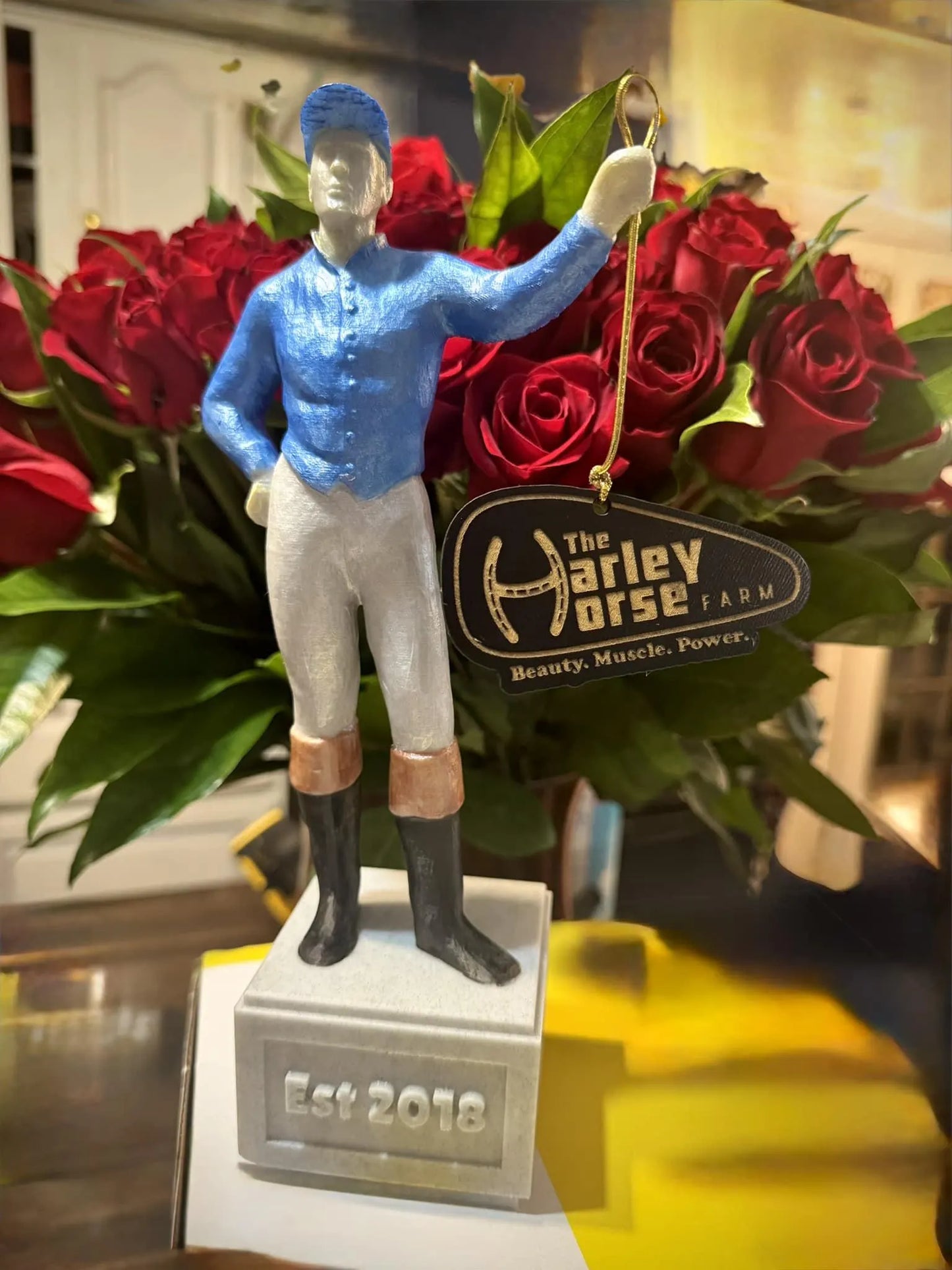 Custom Painted Lawn Jockey - Jockey Statue - Equestrian Home Decor