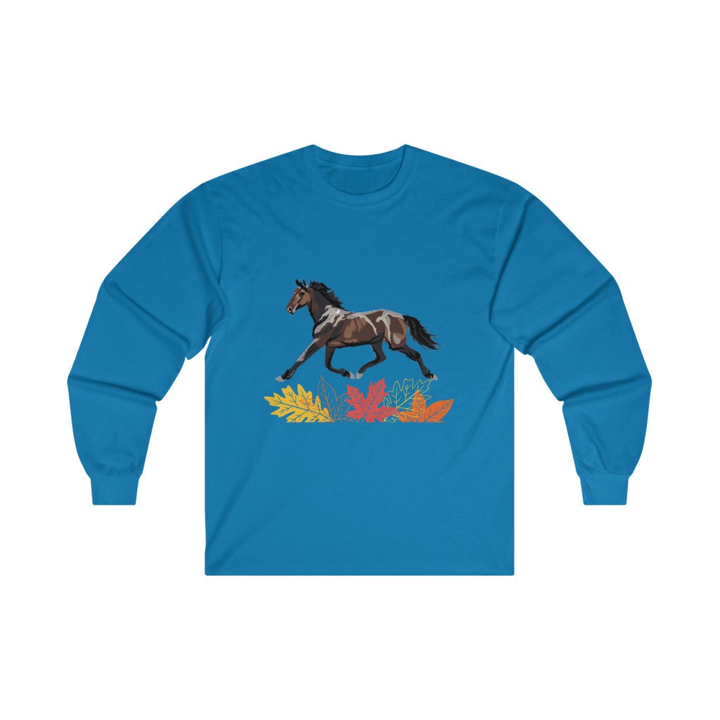 Standardbred Fall Leaves Ultra Cotton Long Sleeve Tee
