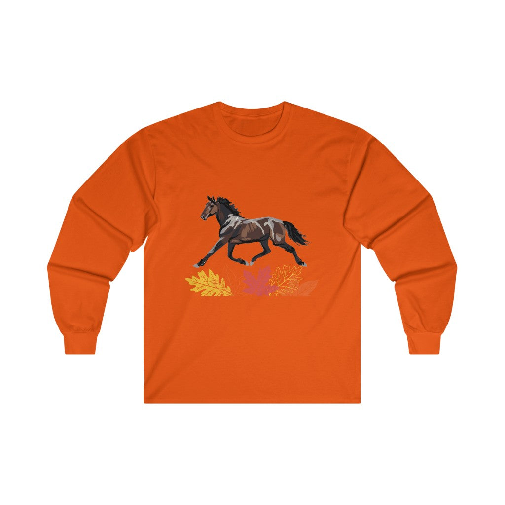 Standardbred Fall Leaves Ultra Cotton Long Sleeve Tee
