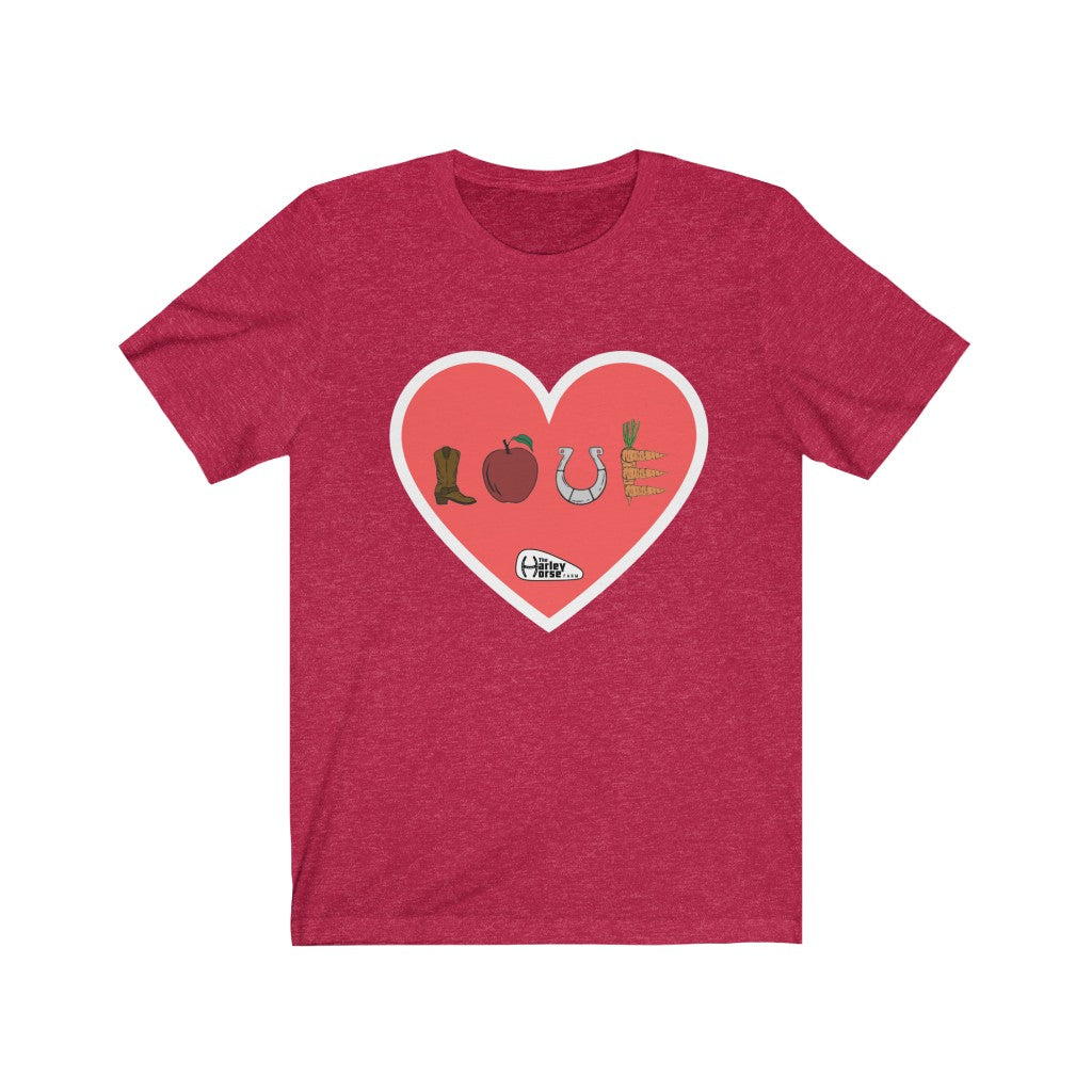 Harley Horse LOVE SIGN . Unisex Jersey Short Sleeve Tee