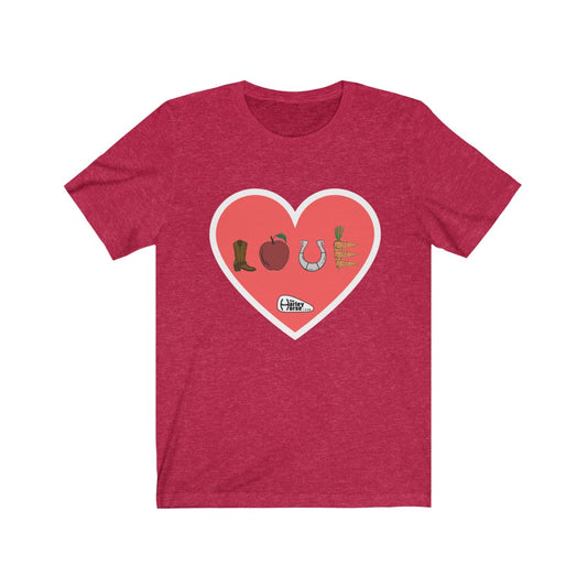Harley Horse LOVE SIGN . Unisex Jersey Short Sleeve Tee