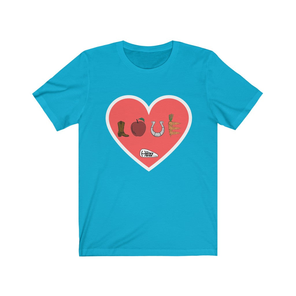 Harley Horse LOVE SIGN . Unisex Jersey Short Sleeve Tee