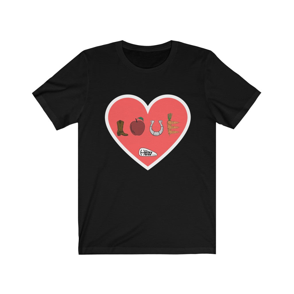 Harley Horse LOVE SIGN . Unisex Jersey Short Sleeve Tee