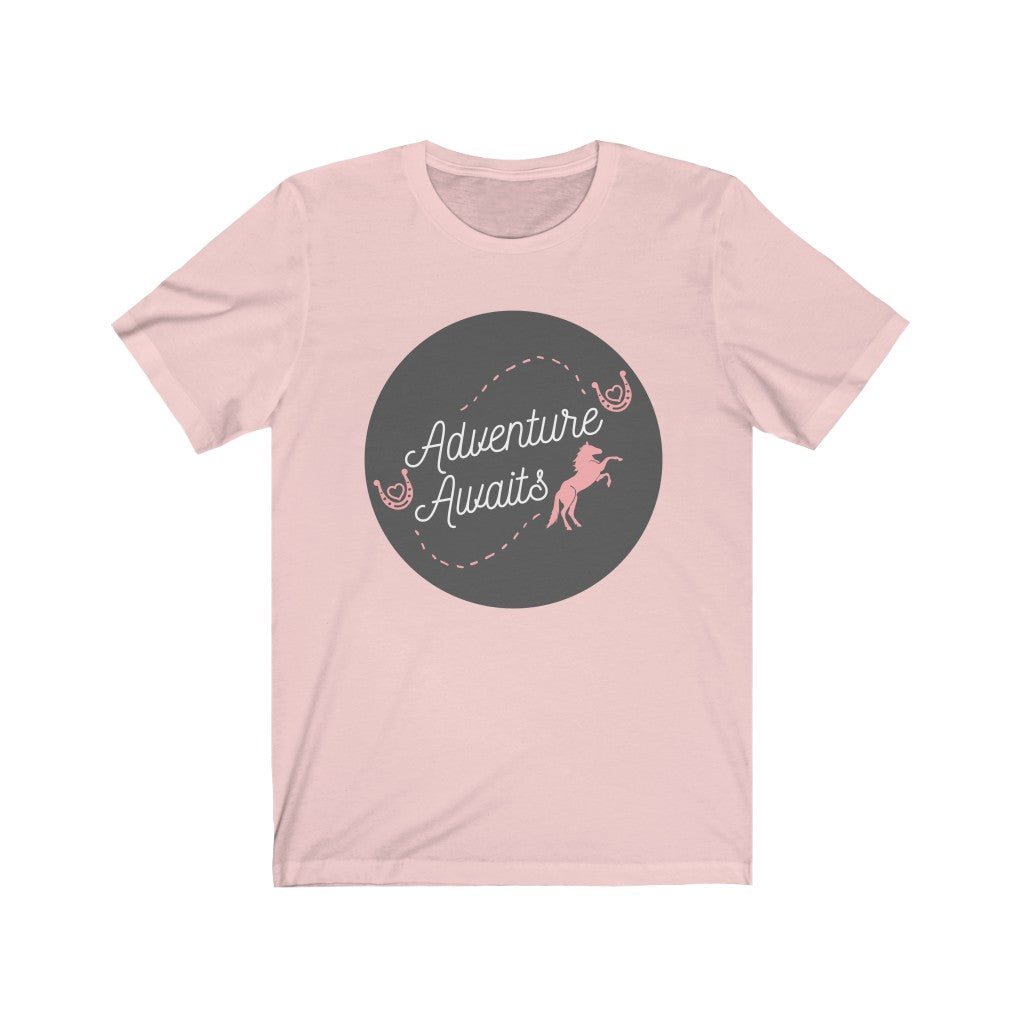 Adventure Awaits Horse Tshirt. Unisex Jersey Short Sleeve