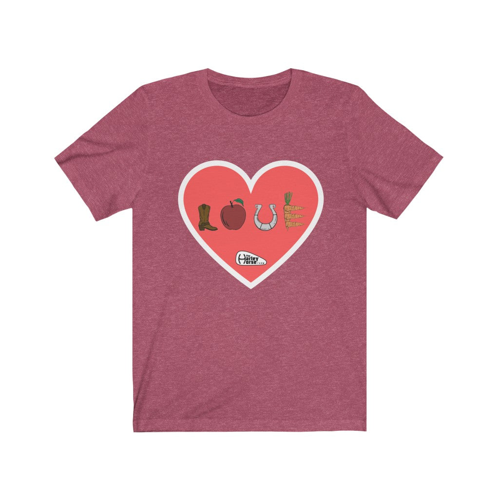 Harley Horse LOVE SIGN . Unisex Jersey Short Sleeve Tee