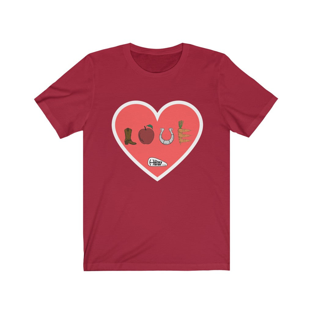 Harley Horse LOVE SIGN . Unisex Jersey Short Sleeve Tee