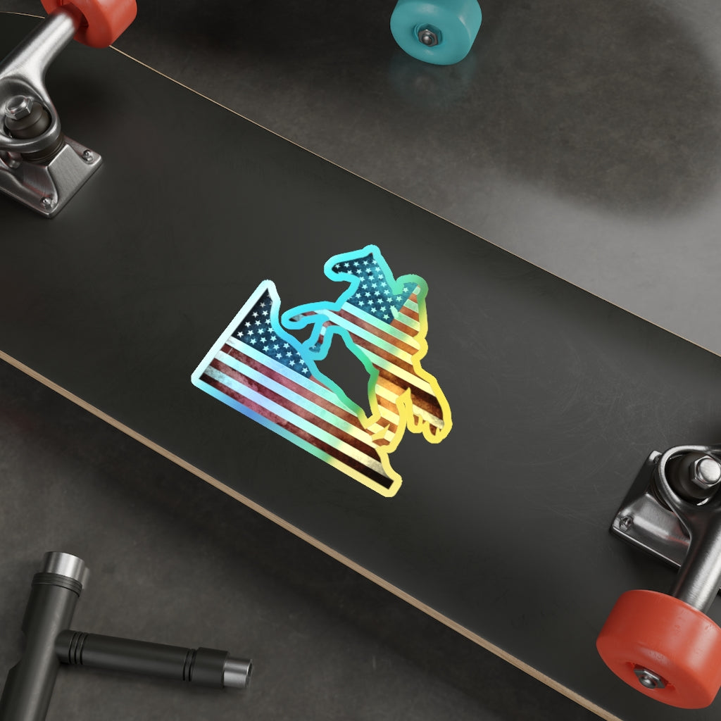 American Flag Endurance Rider Holographic Die-cut Stickers