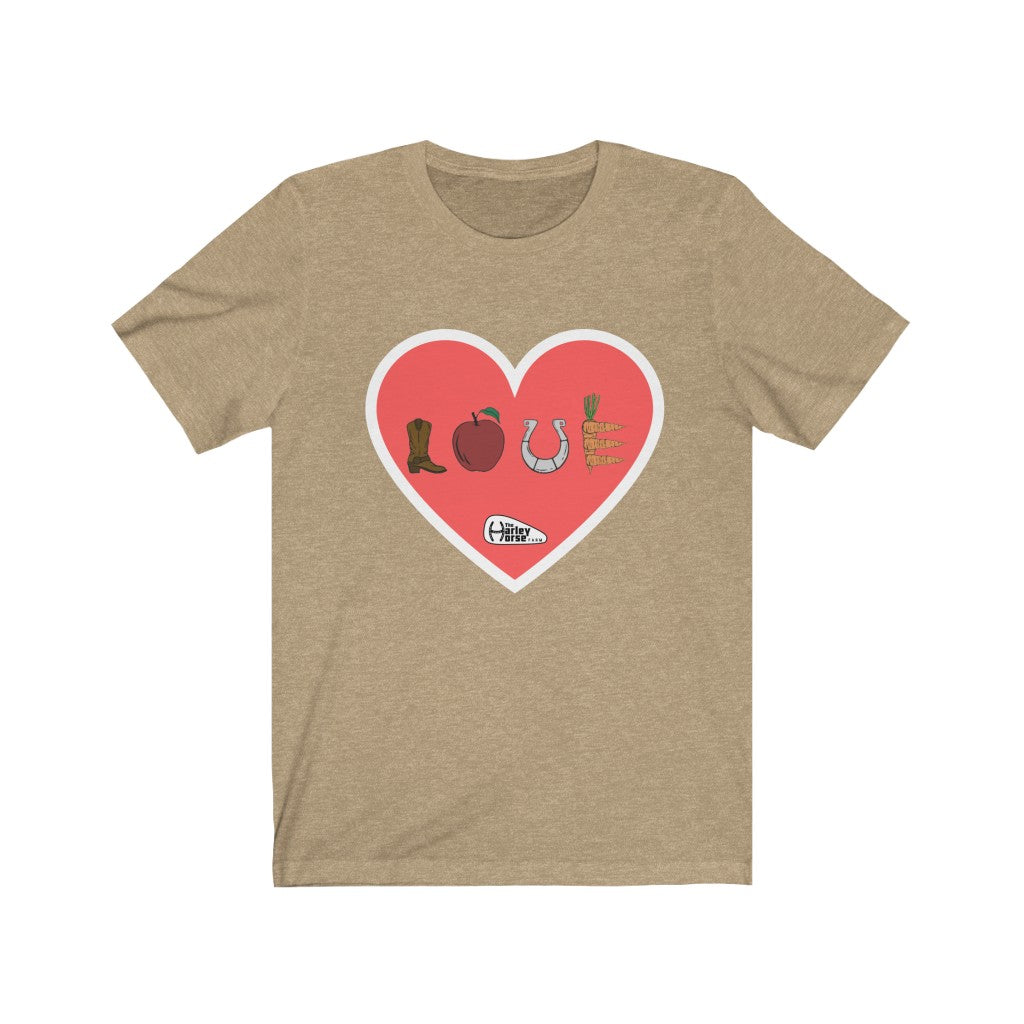 Harley Horse LOVE SIGN . Unisex Jersey Short Sleeve Tee