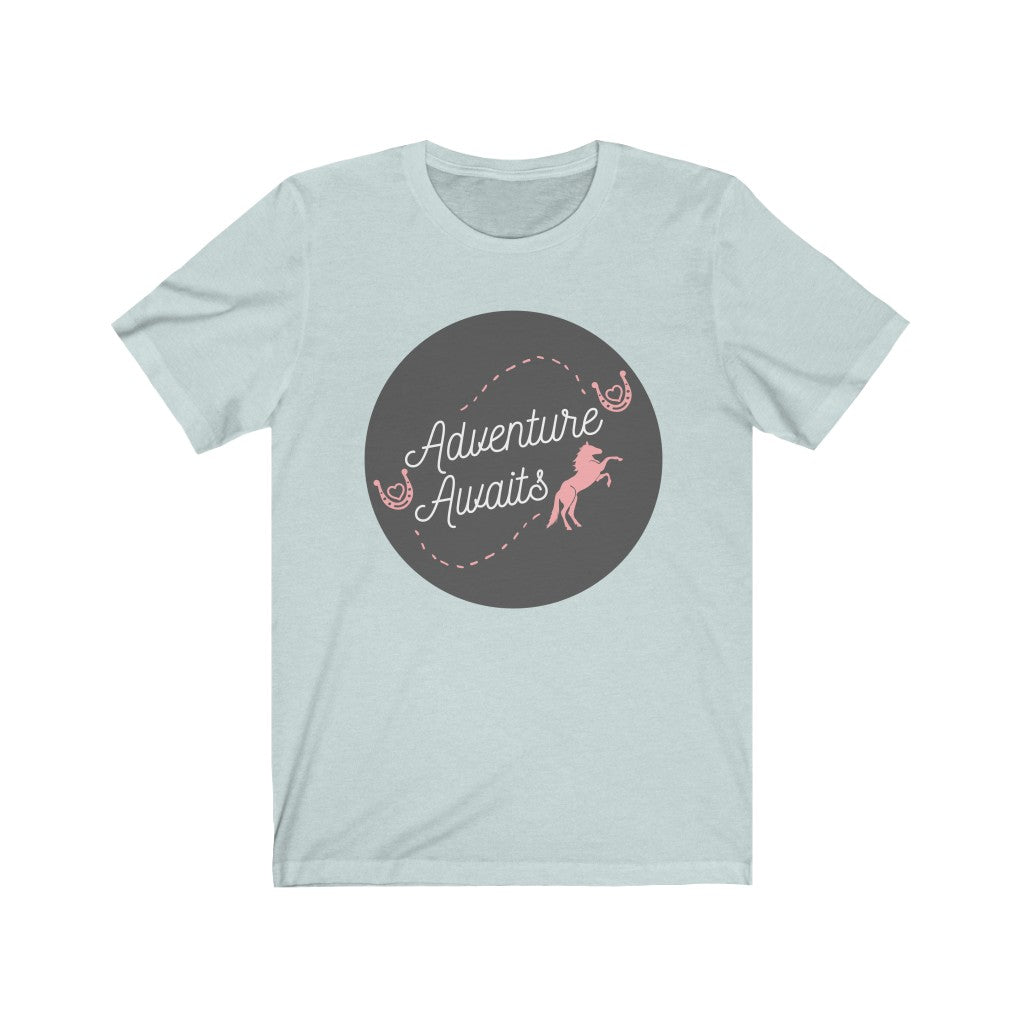 Adventure Awaits Horse Tshirt. Unisex Jersey Short Sleeve