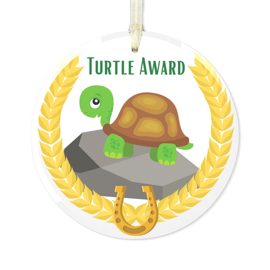 Endurance Ride Turtle Award Glass Ornament