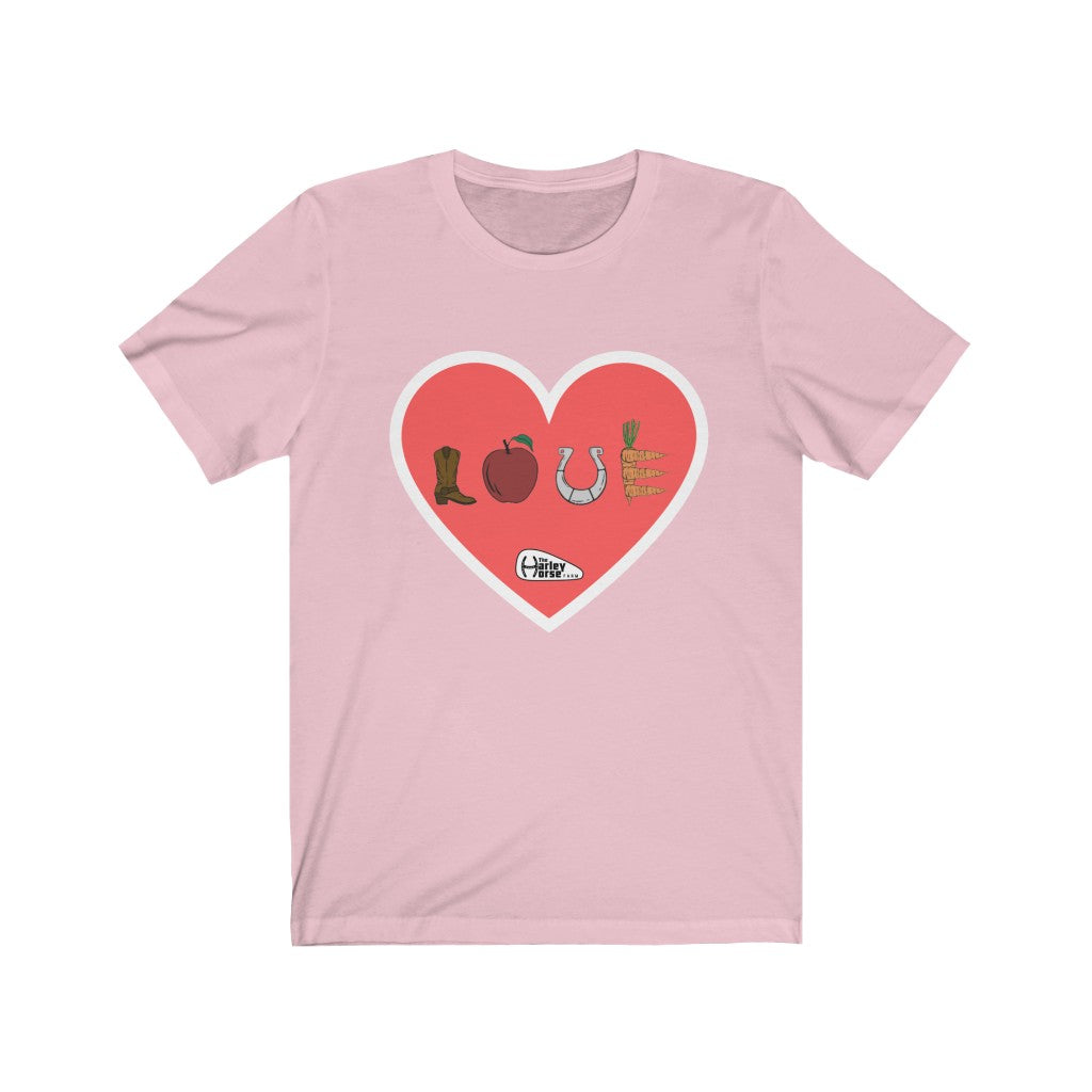 Harley Horse LOVE SIGN . Unisex Jersey Short Sleeve Tee