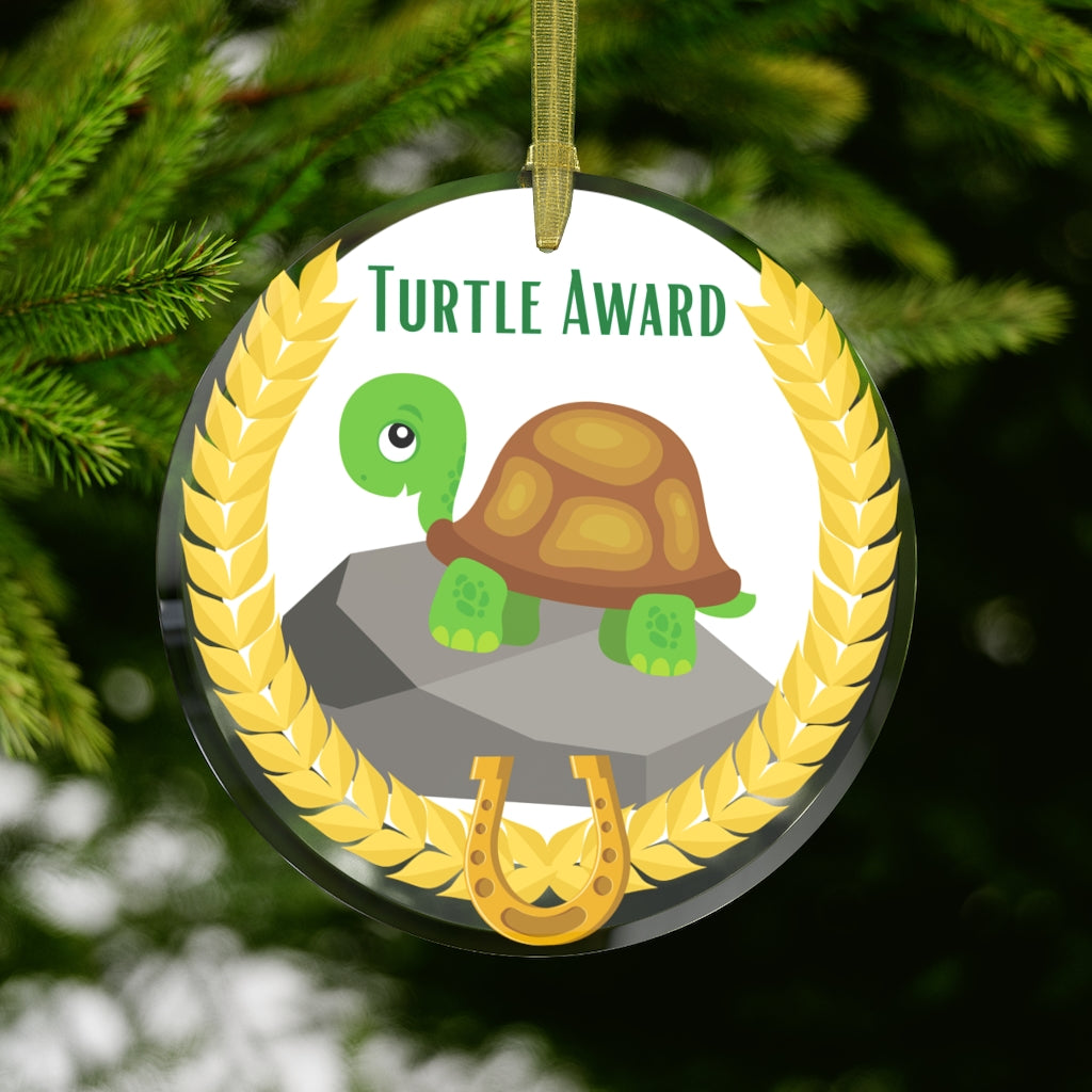 Endurance Ride Turtle Award Glass Ornament