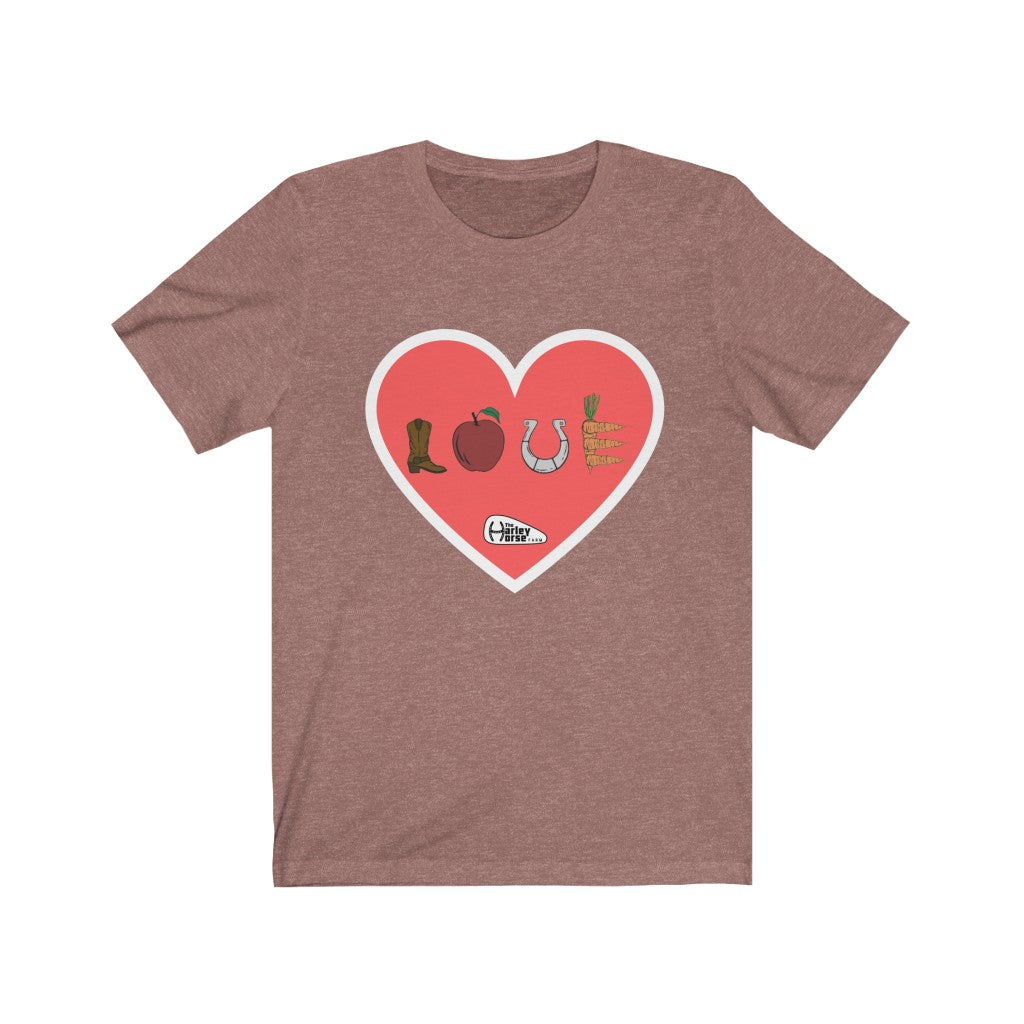 Harley Horse LOVE SIGN . Unisex Jersey Short Sleeve Tee