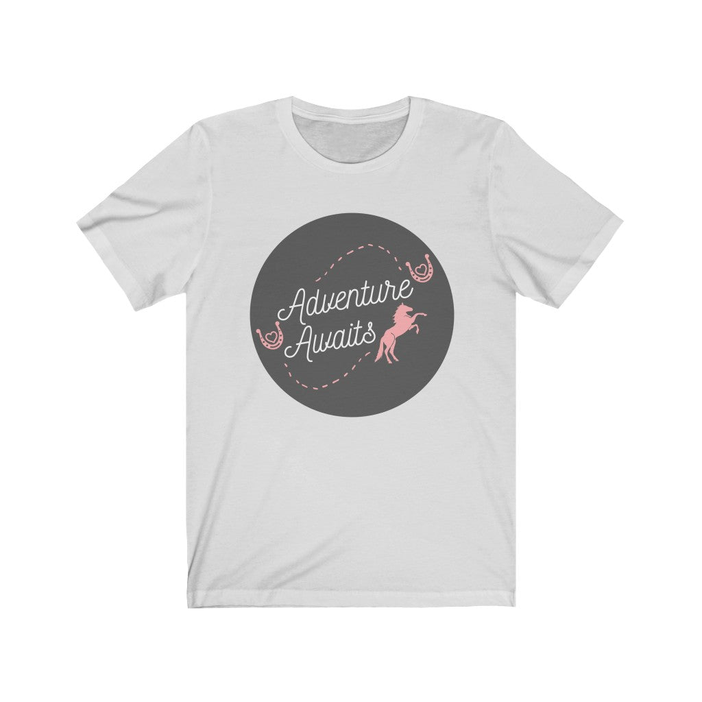 Adventure Awaits Horse Tshirt. Unisex Jersey Short Sleeve