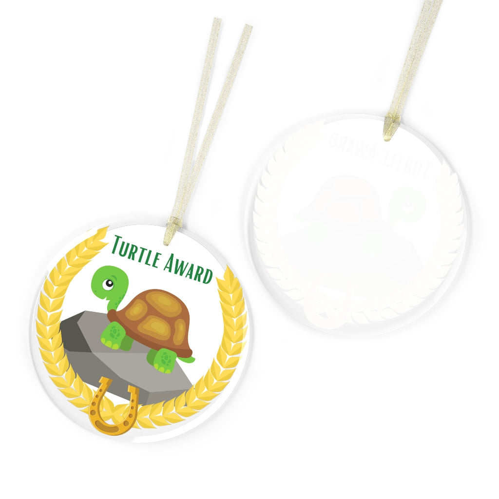 Endurance Ride Turtle Award Glass Ornament