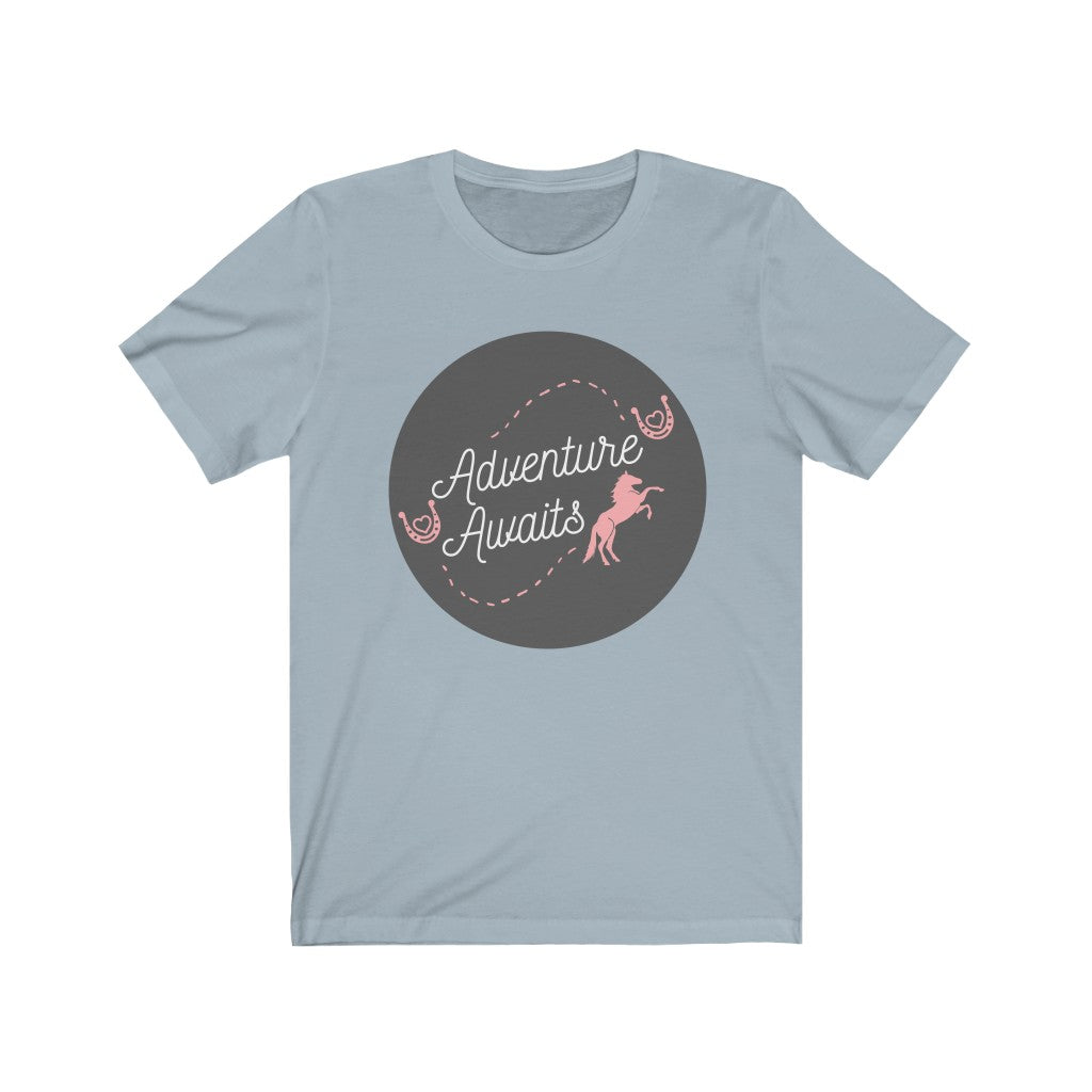 Adventure Awaits Horse Tshirt. Unisex Jersey Short Sleeve