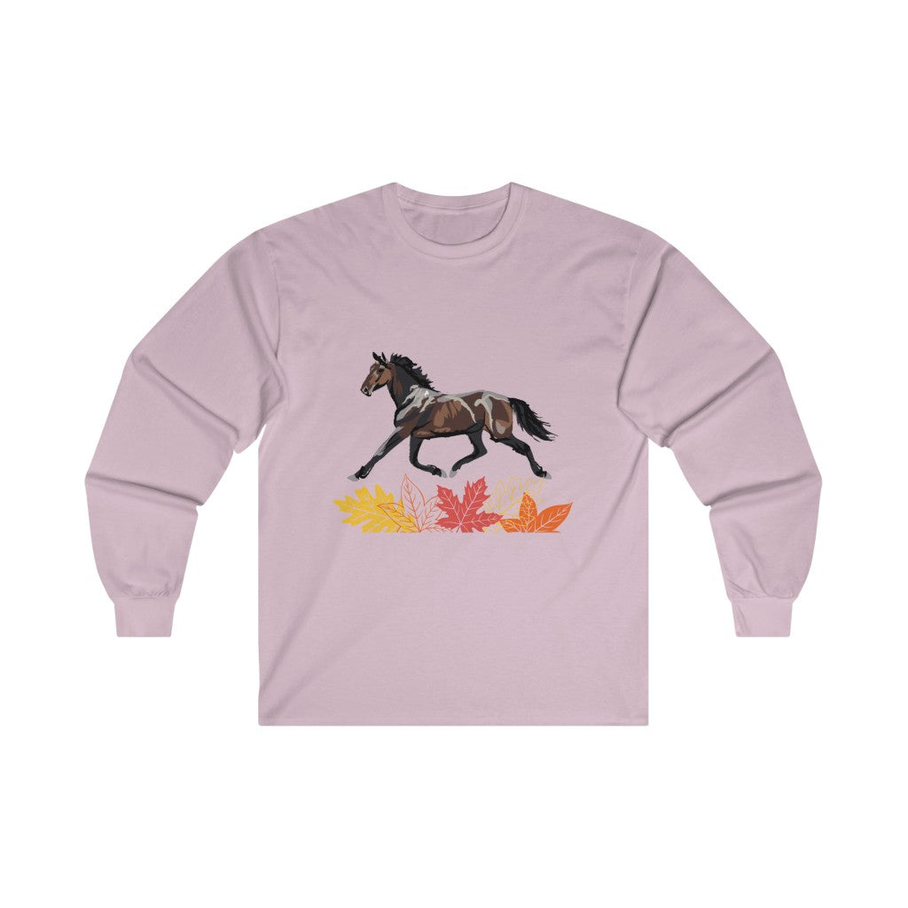 Standardbred Fall Leaves Ultra Cotton Long Sleeve Tee