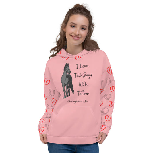 I Love Tall Boys with TattoosUnisex Hoodie