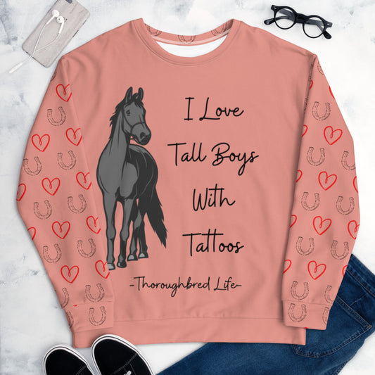 I love Boys with Tattoos Unisex Sweatshirt
