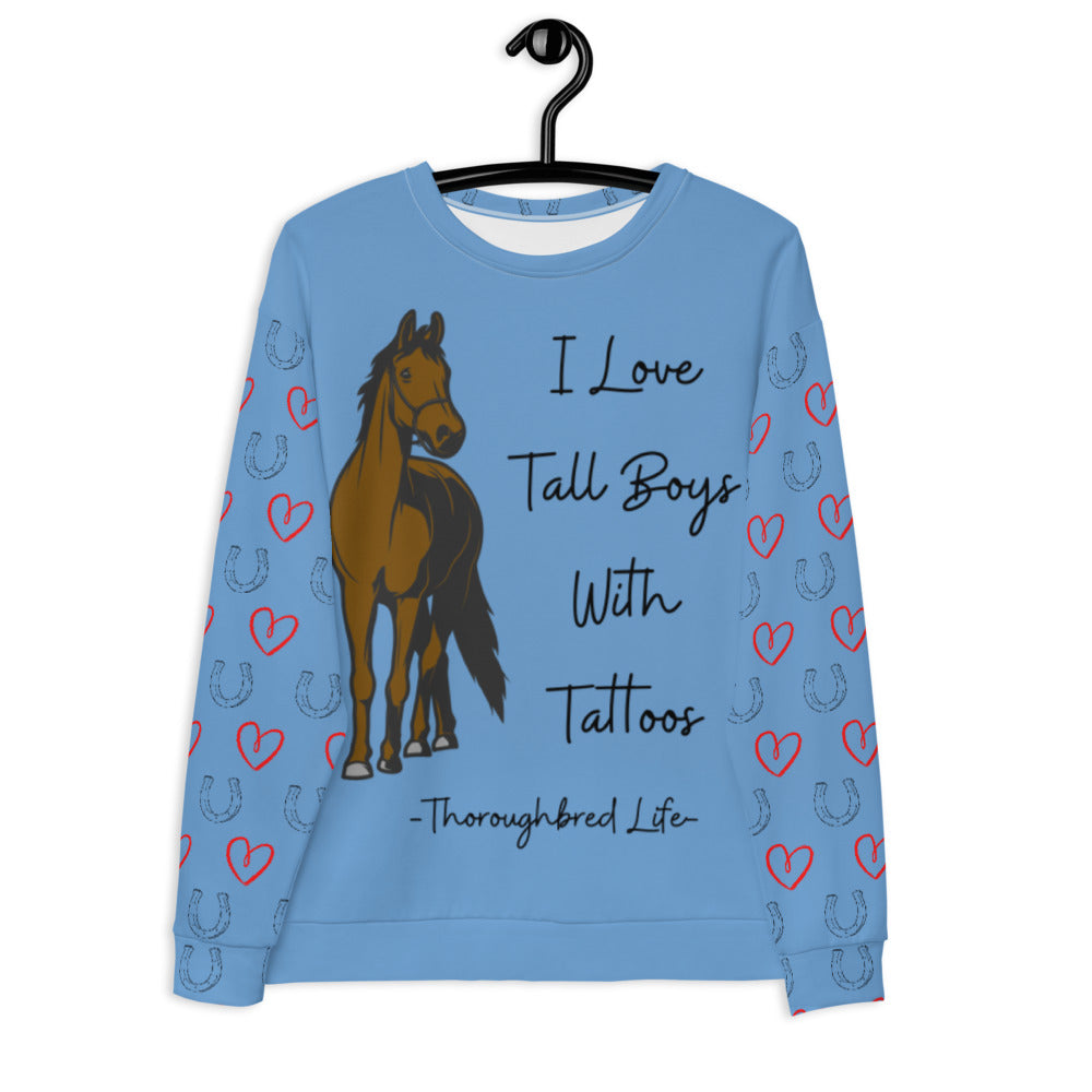 Blue Bay I Love Boys with Tattoos Unisex Sweatshirt