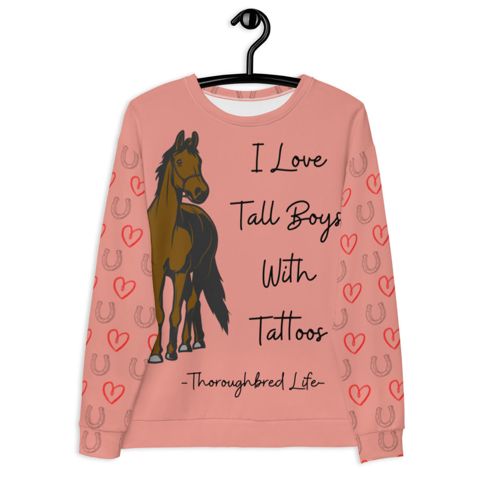 I Love Tall Boys With Tattoos BAY Horse Unisex Sweatshirt
