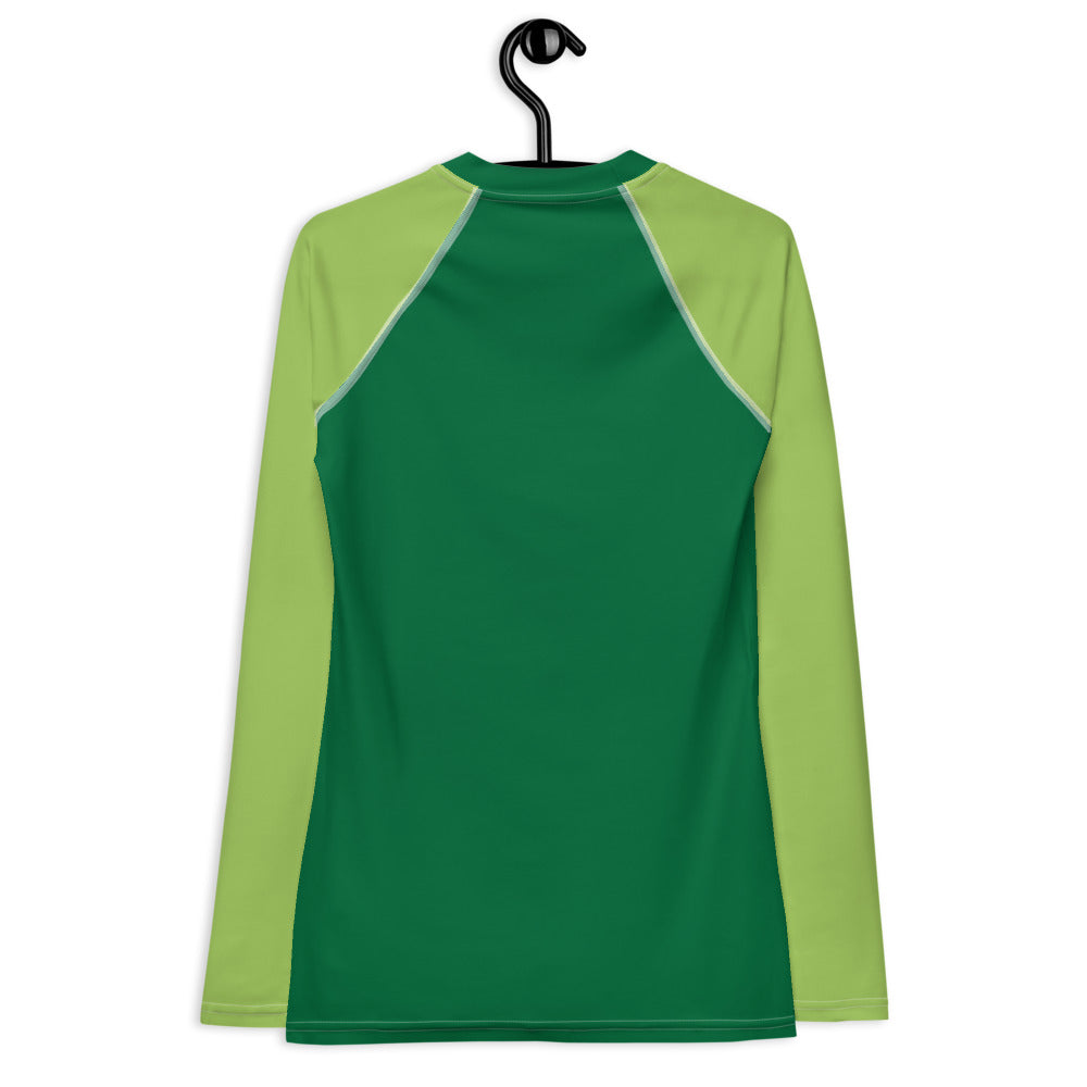 Custom Solid Green Suck It Up butter Cup Women's Sun/Rash Guard