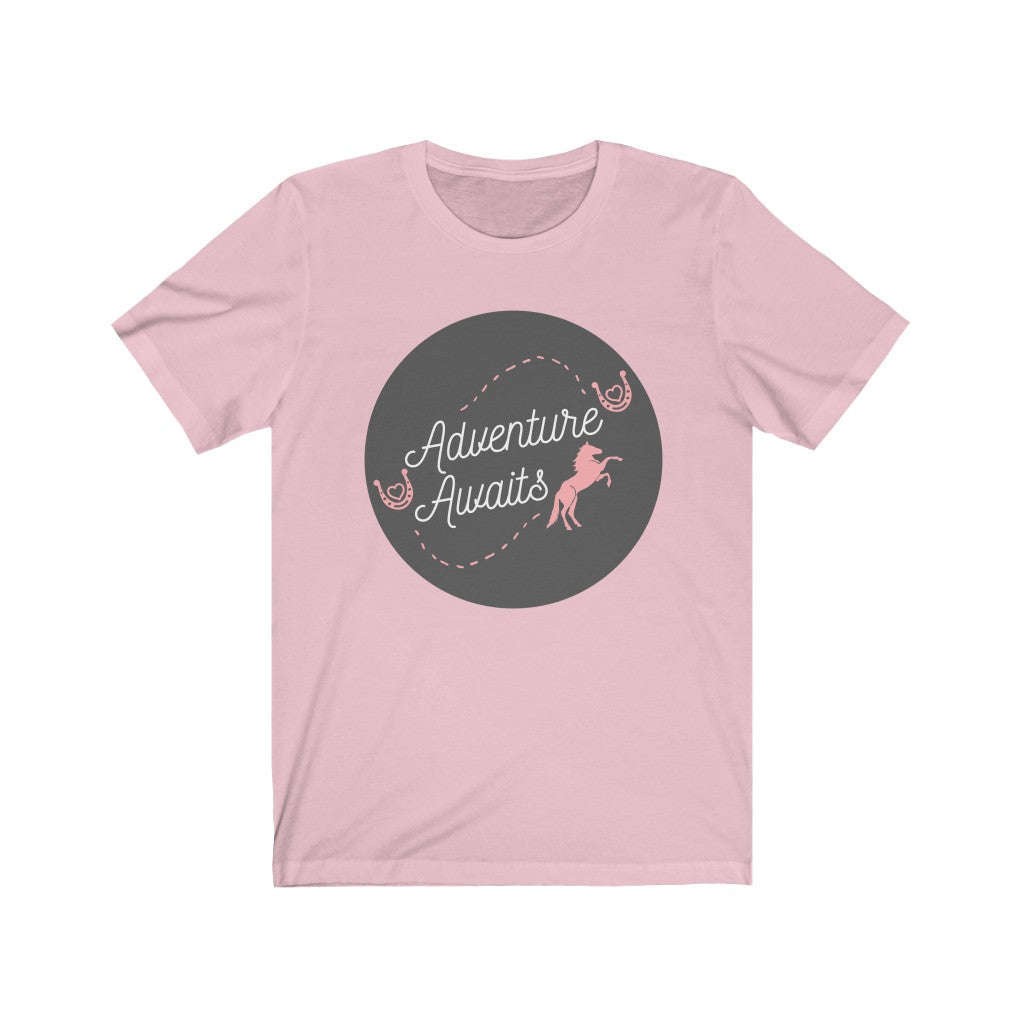 Adventure Awaits Horse Tshirt. Unisex Jersey Short Sleeve