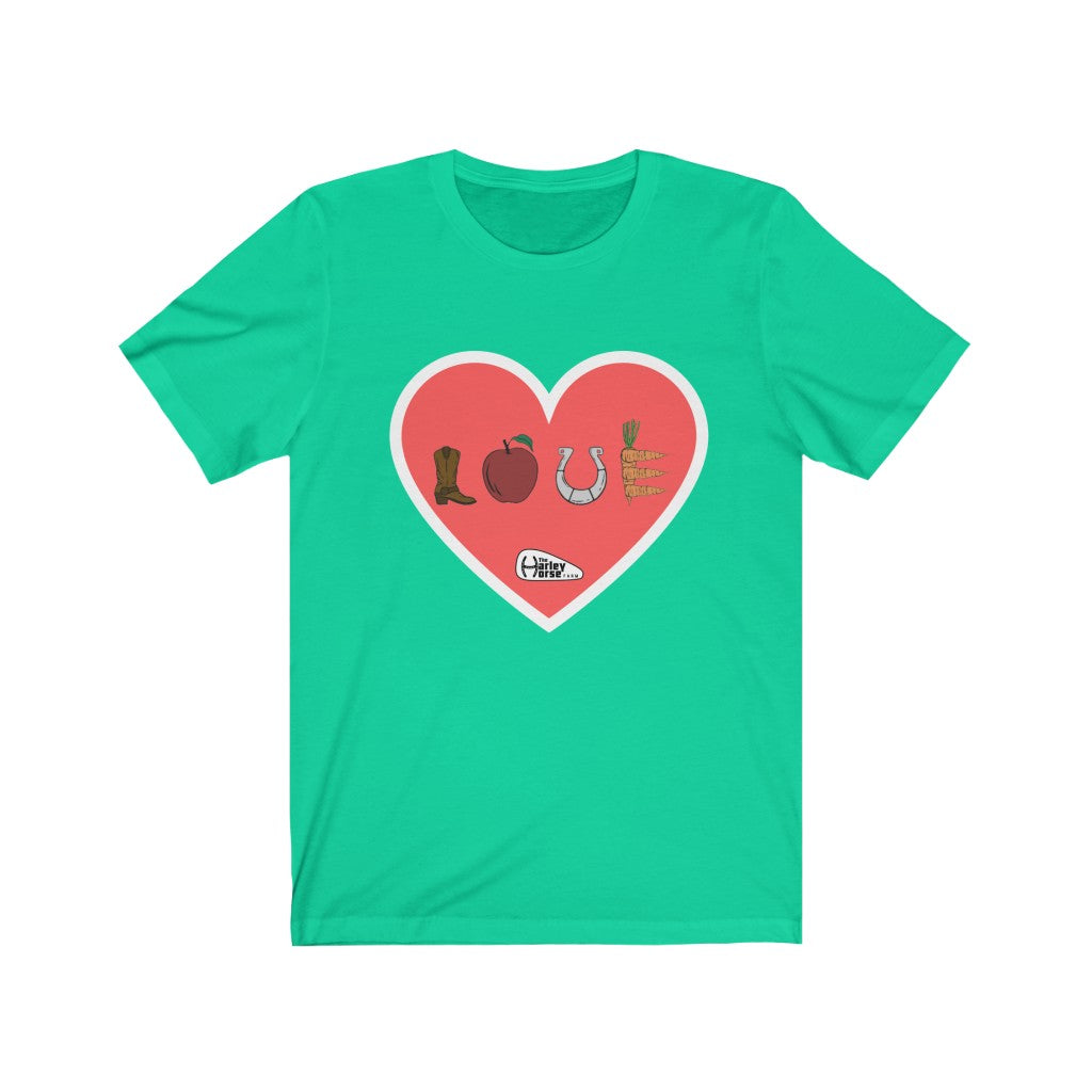 Harley Horse LOVE SIGN . Unisex Jersey Short Sleeve Tee