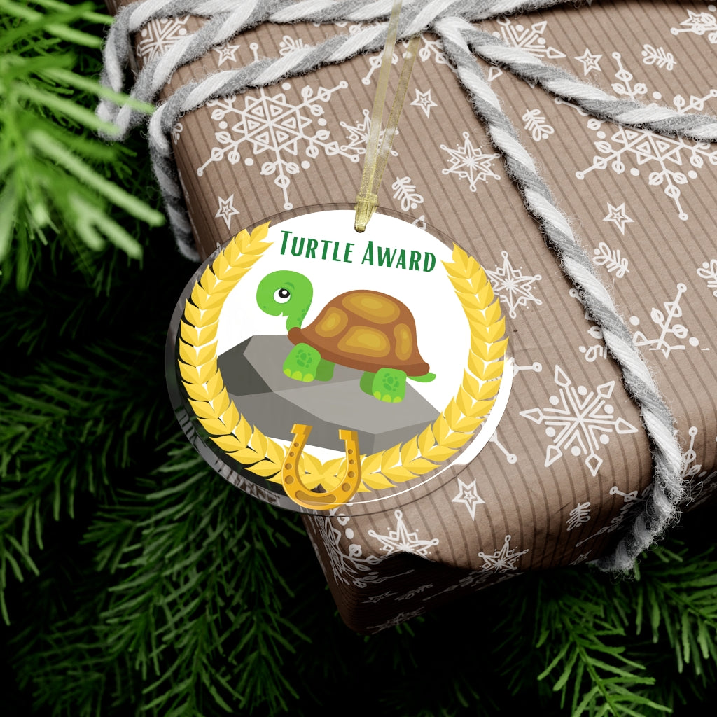 Endurance Turtle Award Glass Ornament