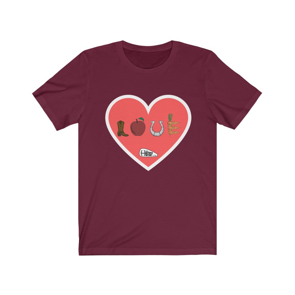 Harley Horse LOVE SIGN . Unisex Jersey Short Sleeve Tee