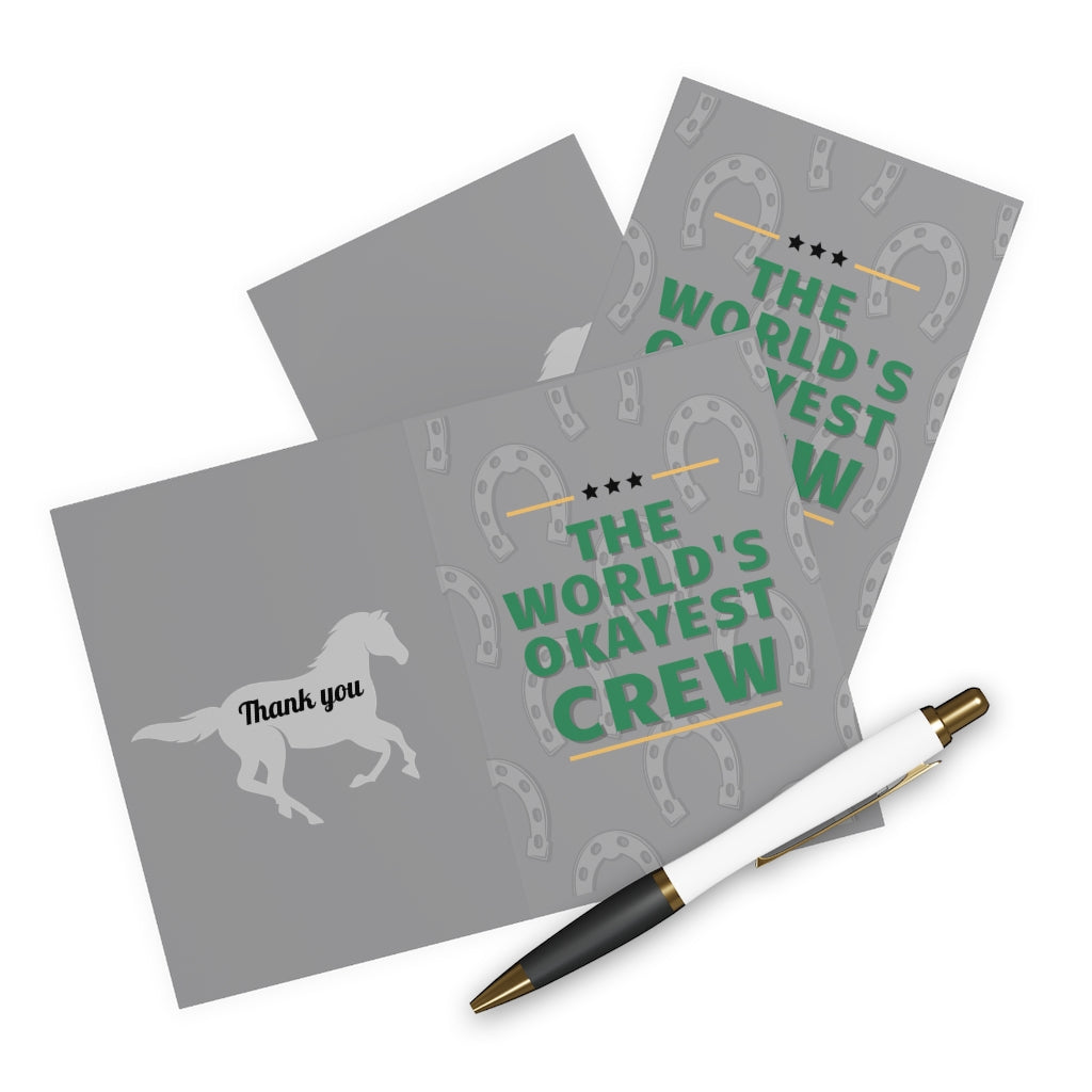 Endurance The Worlds Okayest CREW Thank You Greeting Cards (5 Pack). The Okayest Crew.