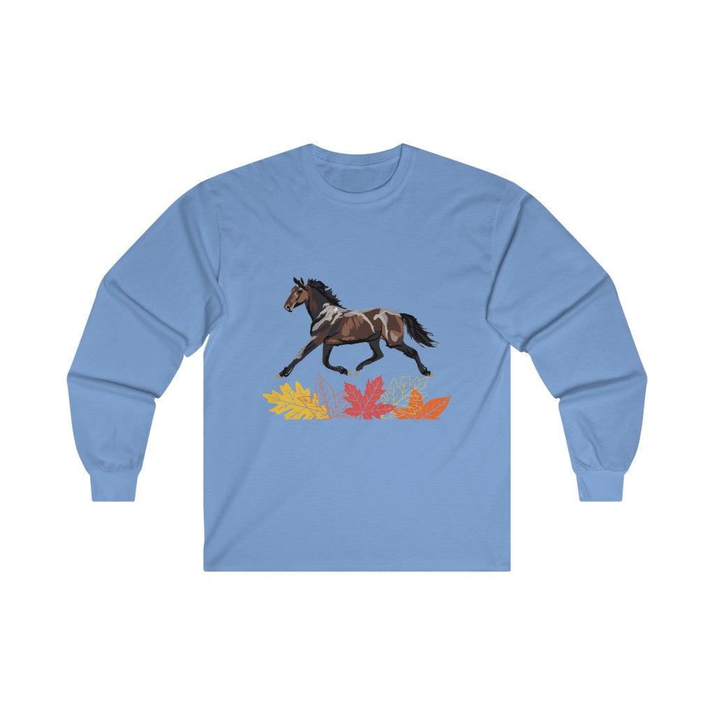 Standardbred Fall Leaves Ultra Cotton Long Sleeve Tee