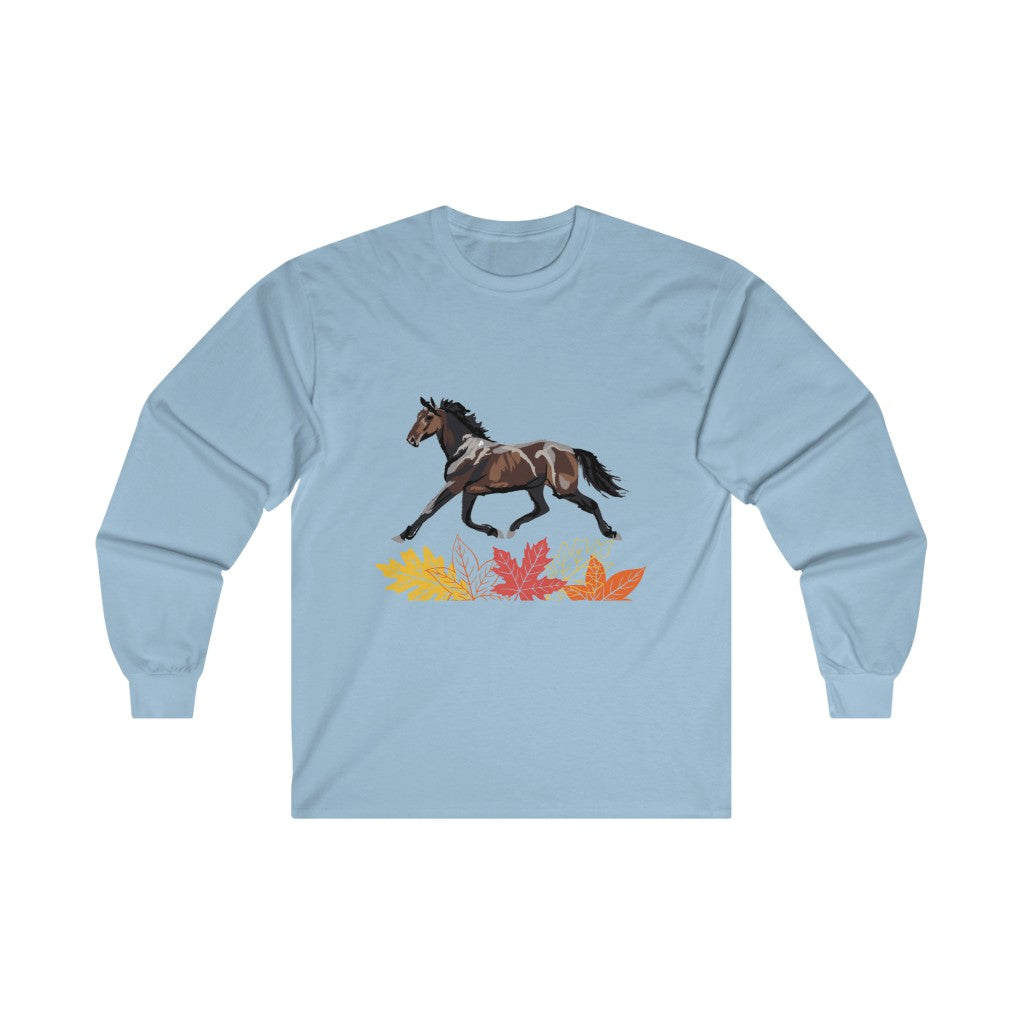 Standardbred Fall Leaves Ultra Cotton Long Sleeve Tee