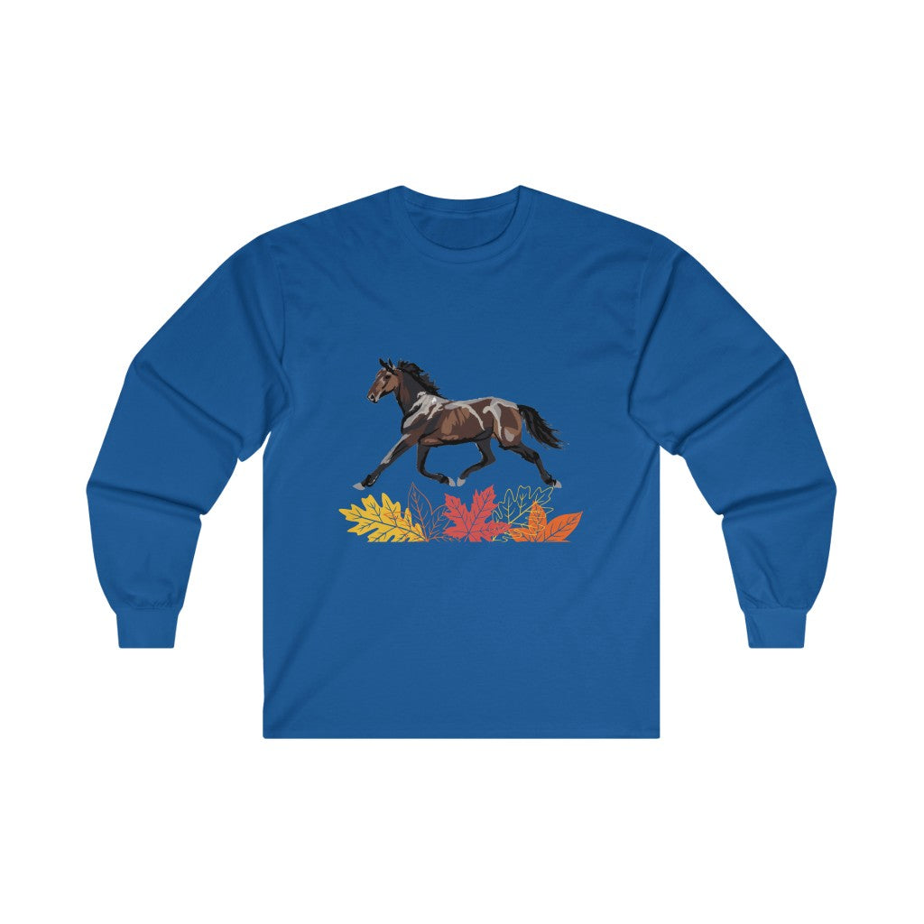 Standardbred Fall Leaves Ultra Cotton Long Sleeve Tee