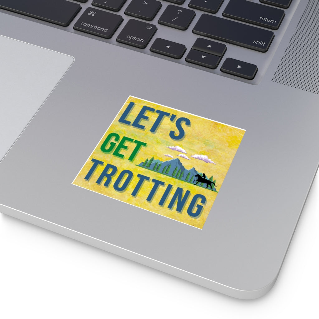 Lets Get Trotting Endurance Rider Square Stickers, Indoor\Outdoor
