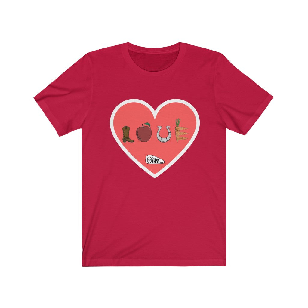 Harley Horse LOVE SIGN . Unisex Jersey Short Sleeve Tee