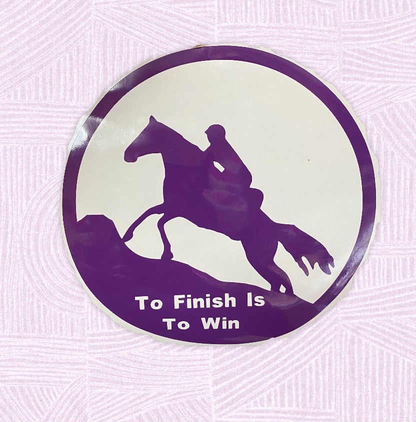 To Finish Is To Win  Endurance 6X6 Decal