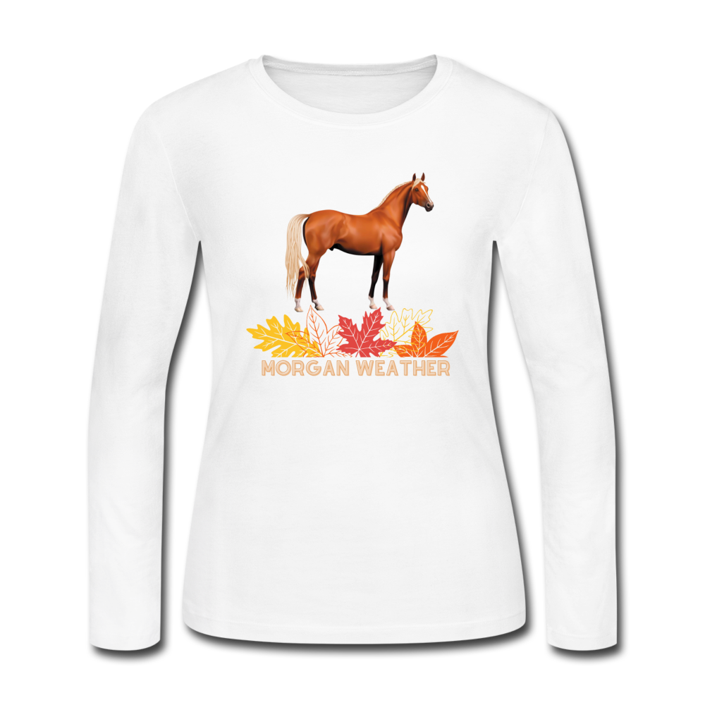 Morgan Weather Women's Long Sleeve Jersey T-Shirt - white