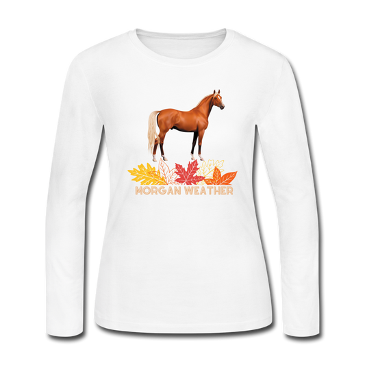 Morgan Weather Women's Long Sleeve Jersey T-Shirt - white