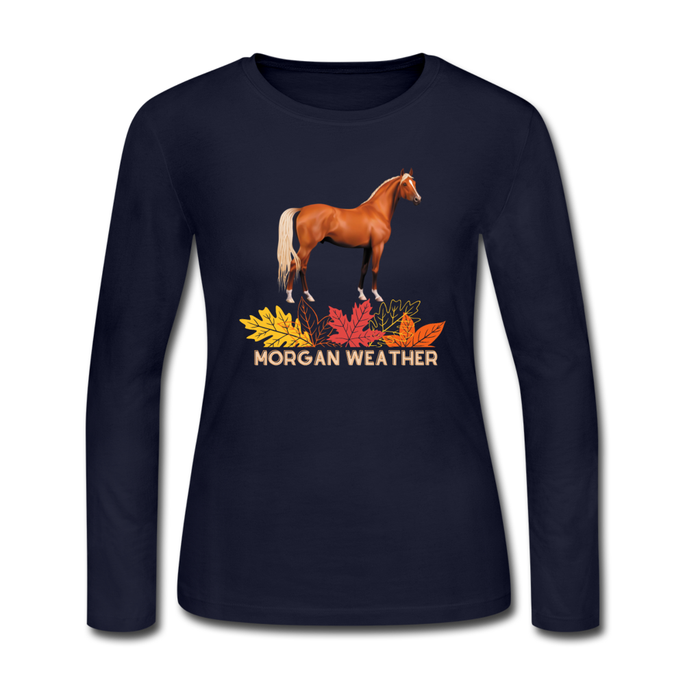Morgan Weather Women's Long Sleeve Jersey T-Shirt - navy
